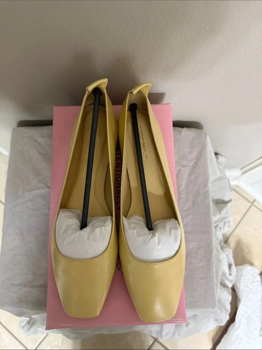 INTENTIONALLY BLANK Eggnog Pointed Leather Ballet Flat - Women
